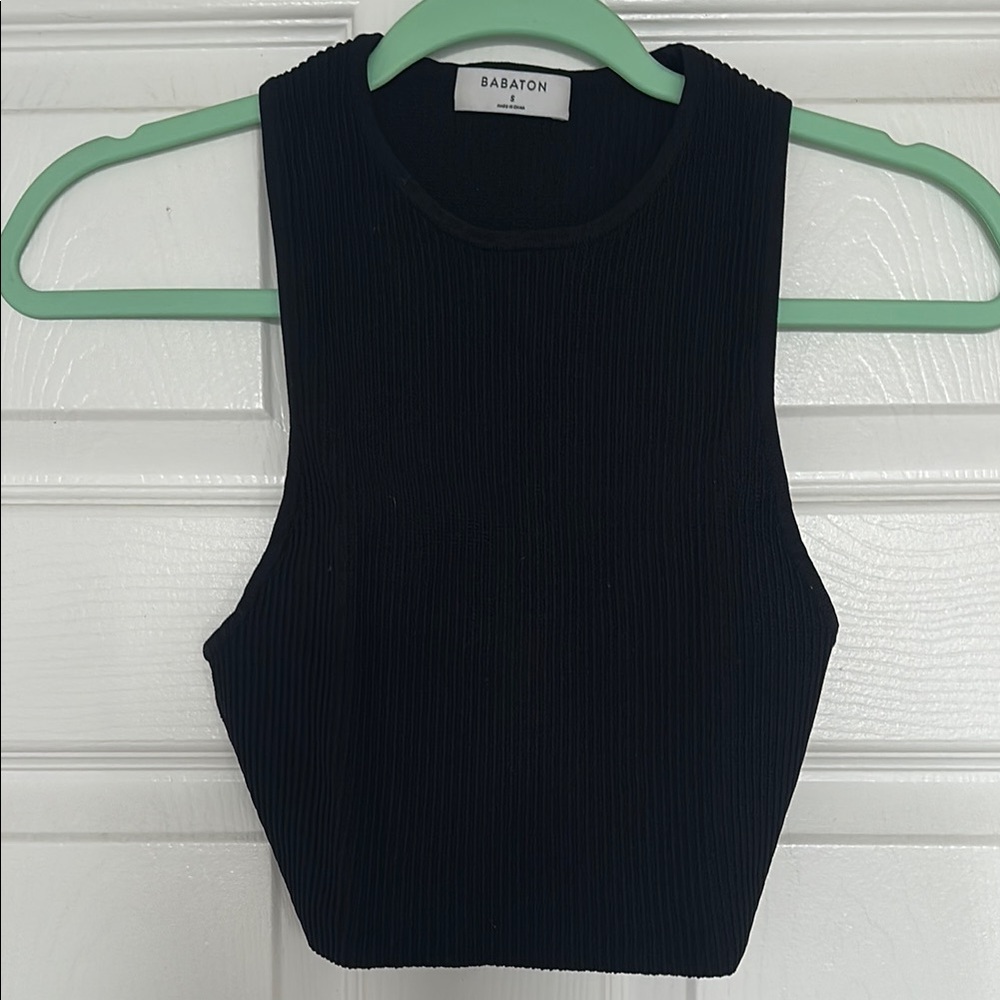 Babaton Black Ribbed Women's Top
